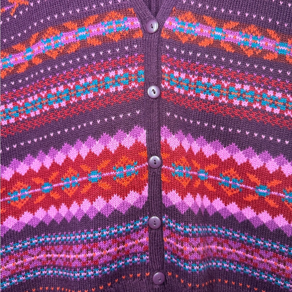 Norton Mcnaughton Multicolor Patterned Cardigan - image 2